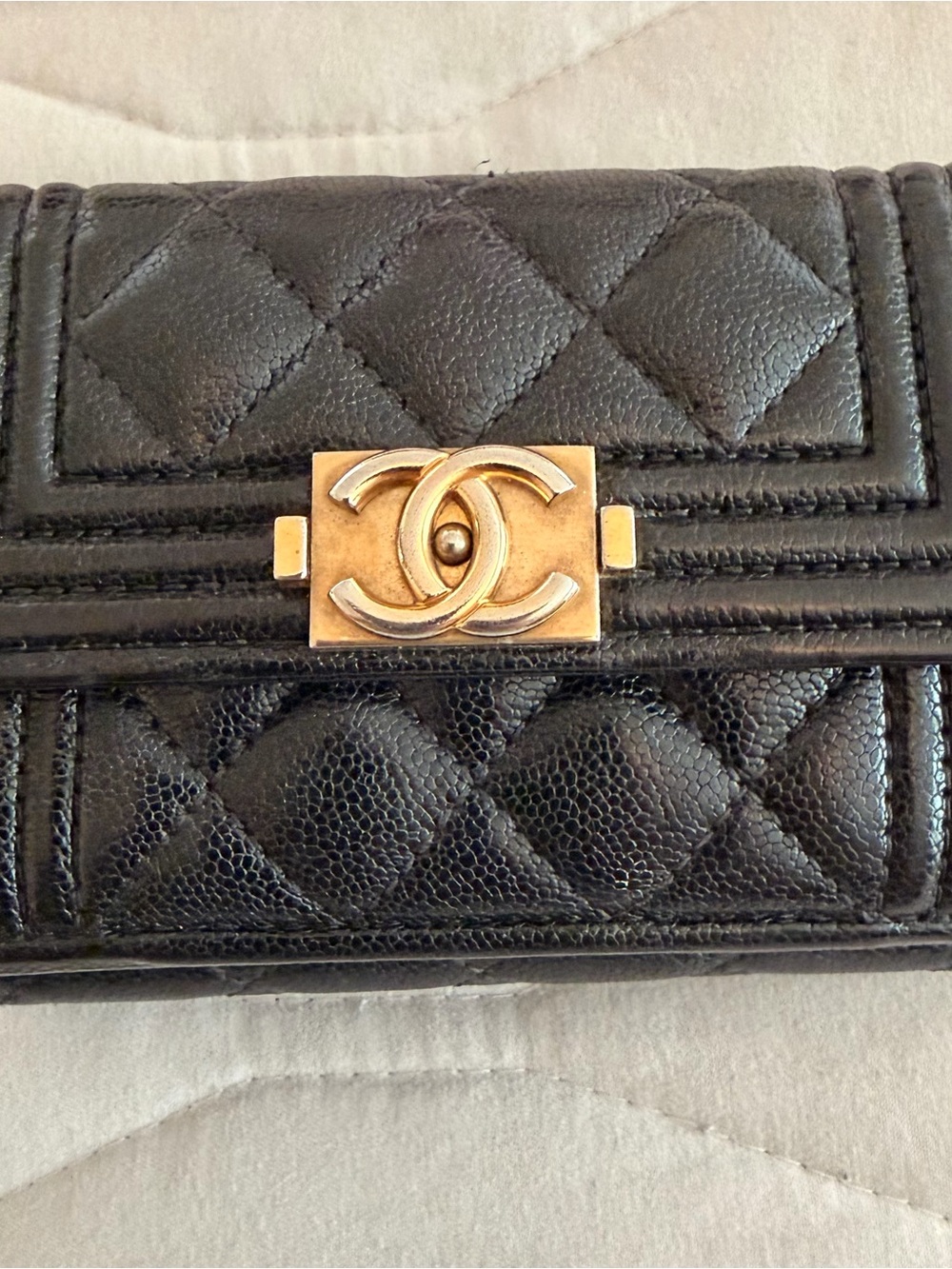 CHANEL Black Quilted Leather Compact Wallet Trifold - Picture 14 of 14